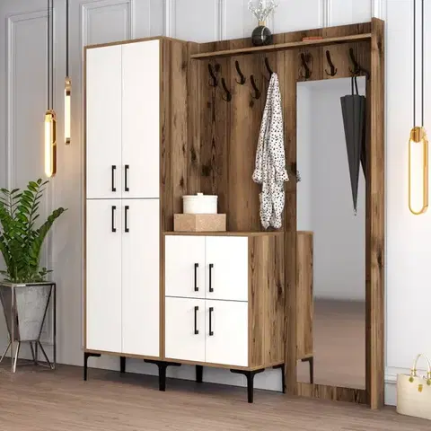 Predsieňové steny Predsieňová stena Berlin ABC - Walnut, White