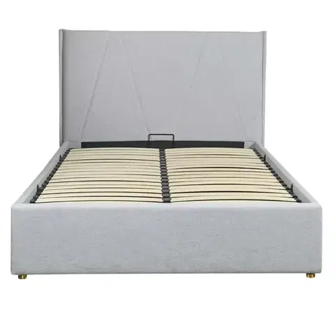 Dvojlôžkové postele Posteľ Rovigo 140x200 BED23-06 sivý