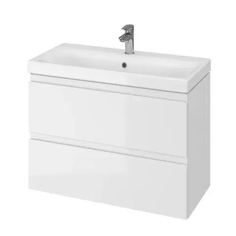 Doplnky do kúpeľne CERSANIT - SET 979 MODUO SLIM 80 BIELA DSM (SKRINKA + UMÝVADLO) S801-225-DSM