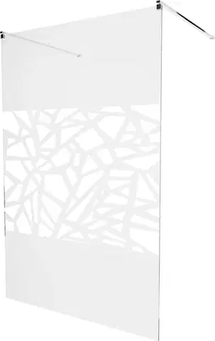 Sprchové dvere MEXEN/S - KIOTO samostatne stojaca sprchová zástena 120 x 200, transparent/biela vzor 8 mm, chróm 800-120-002-01-85