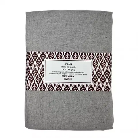 Záclony do obývačky Záclona na páske Ulla polyester svetlo sivá 140x180 Merkury Home II/22