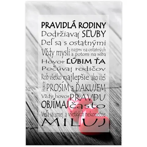 Obrazy s textom Obraz s textom - Pravidlá...srdcia