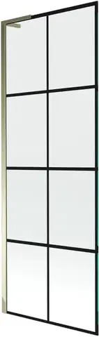 Sprchové dvere MEXEN/S - Next L vaňová zástena FIX 70 x 150, čierna vzor, zlatá 895-070-000-03-77-50