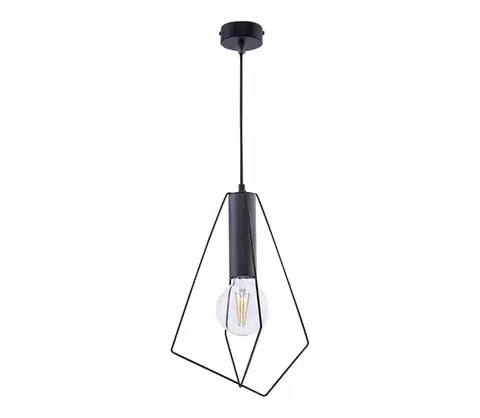 Svietidlá Jupiter 1644 - Luster na lanku KAIR 1xE27/60W/230V čierna/grafit 1644