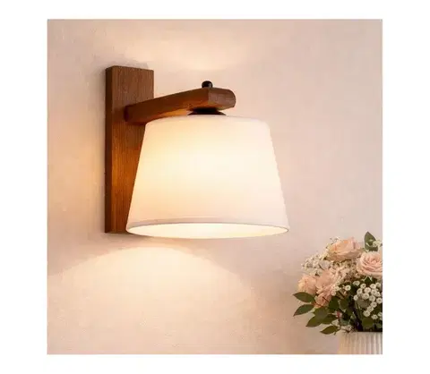 Svietidlá  Nástenné svietidlo AIDA 1xE27/60W/230V dub KM 1.98/DĄB ORZECH