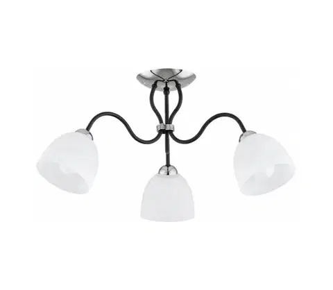 Svietidlá  Prisadený luster ARIEL 3xE27/15W/230V lesklý chróm/čierna 62637