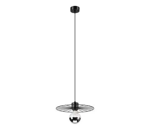 Svietidlá  Luster na lanku MONTANA 1xE27/15W/230V pr. 30 cm čierna LM-1.265/300