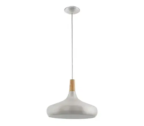 Svietidlá Eglo 96986 - Závesné svietidlo SABINAR 1xE27/60W/230V pr. 40 cm strieborná 96986
