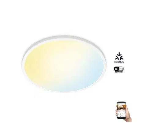 Svietidlá WiZ - LED Stmievateľné stropné svietidlo SUPERSLIM LED/22W/230V biela Wi-Fi 8719514554931