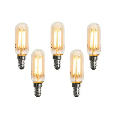 LED osvetlenie Sada 5 stmievateľných LED žiaroviek E14 zlatá T25 4W 300 lm 2200K