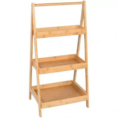 Kúpeľňové doplnky Kúpeľňová Polička Bambus 40x30xh80cm Sca0210aa-A