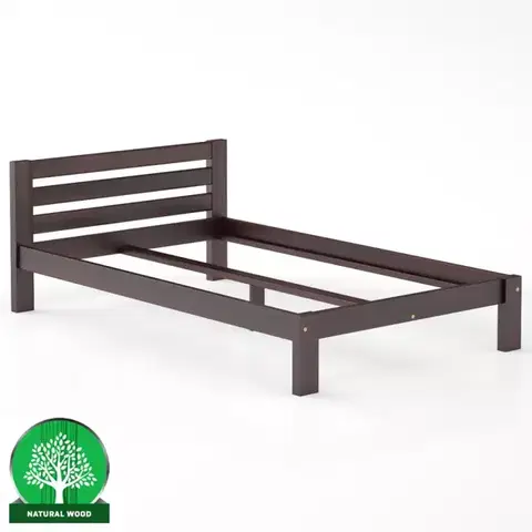 Drevené postele Posteľ borovica LK105–120x200 orech