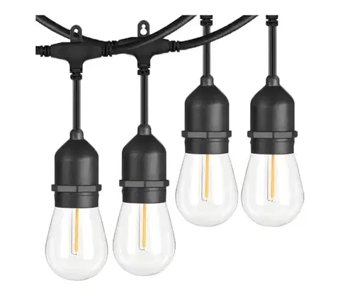 LED osvetlenie  LED vonkajší dekoratívny reťazec 15xE27/1W/230V 15 m IP65 čierny 5903271845842