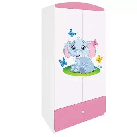 Skrine do izieb Skriňa Babydreams Ružová – Slon