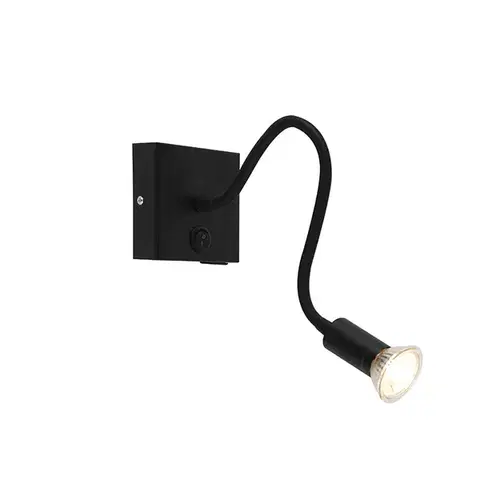 Nástenné osvetlenie Moderná flexibilná nástenná lampa USB čierna - Zeno
