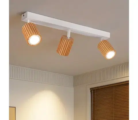 Svietidlá BRILAGI - Bodové svietidlo MODERN WOOD 3xGU10/8W/230V drevo/biela BRI386