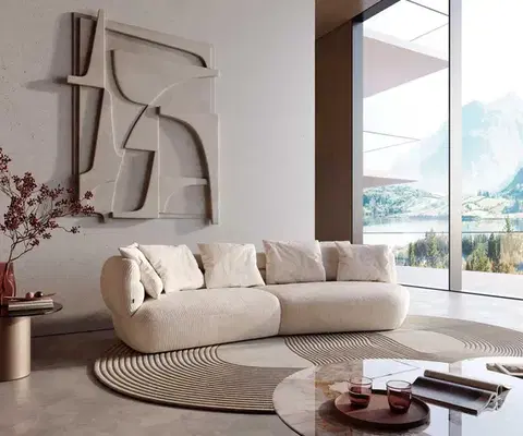 Veľké pohovky DELIFE Pohovka Roya 320x140 cm manšester béžová