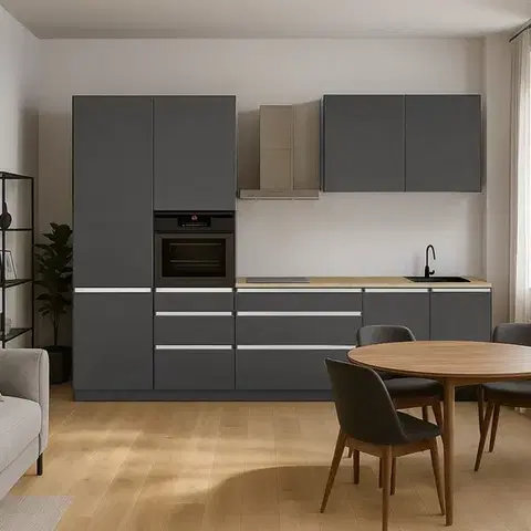 Kuchynské linky KONDELA Asti 330 kuchynská linka 330 antracit matná / antracit