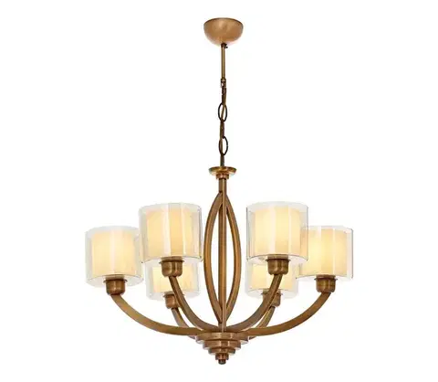 Svietidlá  Luster na reťazi LAHORE 6xE27/40W/230V bronzový 301AUR1306
