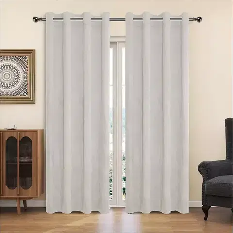 Závesy do spálne Záves na krúžkoch YC11932/200G/001/140x250 cm biely
