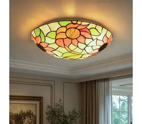 Svietidlá BRILAGI - Tiffany vitrážové stropné svietidlo SUNFLOWER 2xE27/60W/230V pr. 40 cm BRC-8004
