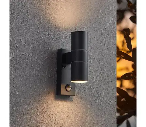 Záhradné lampy Eglo 32899-LED Vonkajšie nástenné svietidlo so senzorom RIGA 5 2xGU10/3W/230V IP44 32899