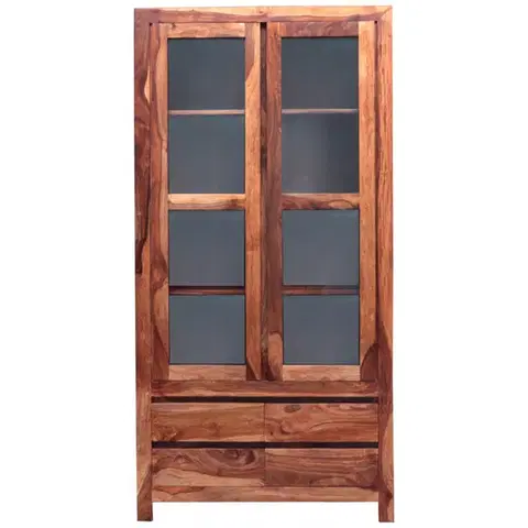 Knižnice Vitrína Gani 100x200x45 z indického masívu palisander