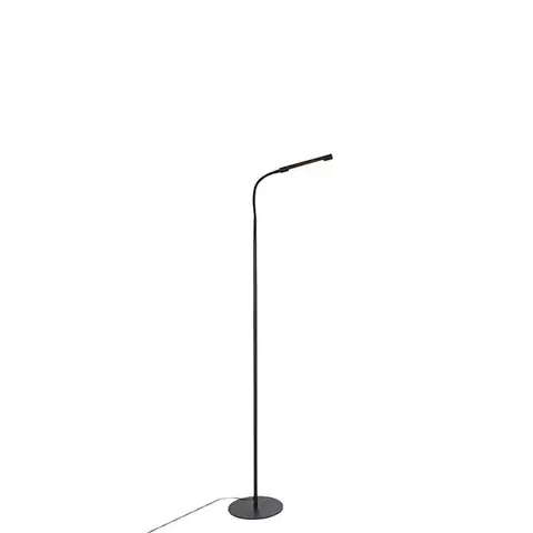 Stojace lampy Dizajnová stojaca lampa čierna vrátane LED s dotykovým stmievačom - Palka