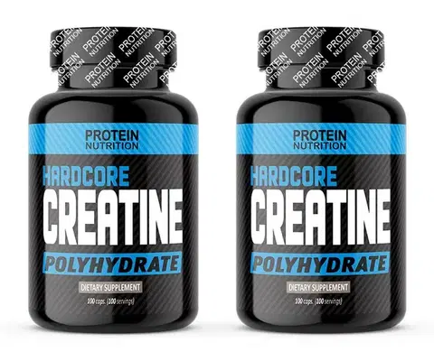 Kreatín HCL+Polyhydrate 1+1 Zadarmo: Hardcore Creatine Polyhydrate - Protein Nutrition 100 kaps. + 100 kaps.