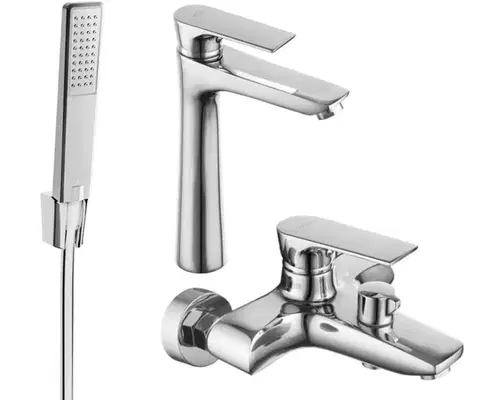 Kúpeľňové batérie MEXEN/S - Axel R72 SET vaňová a umývadlová batéria, chróm 73813R72-00