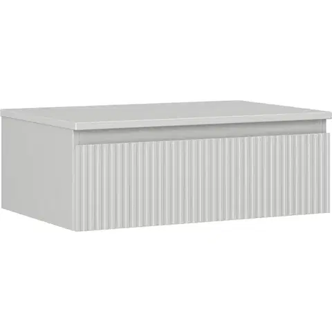 Kúpeľňový nábytok MEXEN/S - Rivel kúpeľňová skrinka pod umývadlo 70 cm s doskou, 1 šuplík, reliéf, šedá mat 91A20-07023-1-BFC62