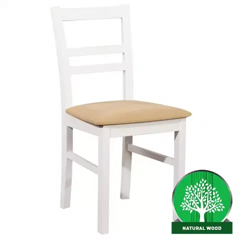 Drevené stoličky Stolička W107 biely donna 13