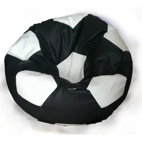 Sedacie vaky a kocky Sedací vak futbalová lopta XXL TiaHome - čierno biela