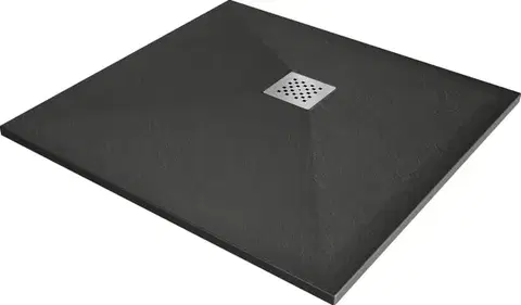 Vane MEXEN - Stone+ Sprchová vanička štvorcová 80x80, antracit 44718080