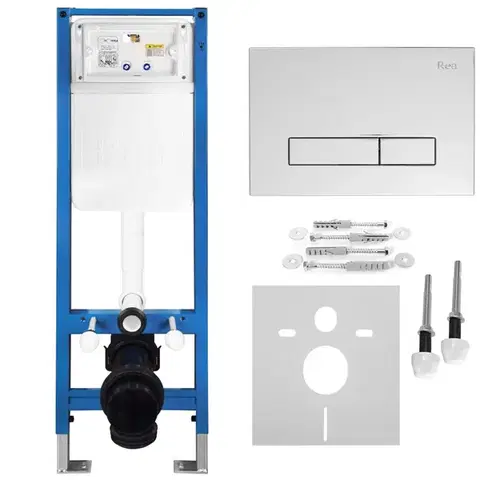 Záchody REA - Podomietkový Inštalačný Set Slim 024N pre WC s Tlačidlom HD Chrome KPL-E1561