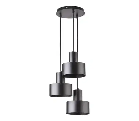 Svietidlá  Luster na lanku RIF 3xE27/60W/230V čierna 30900