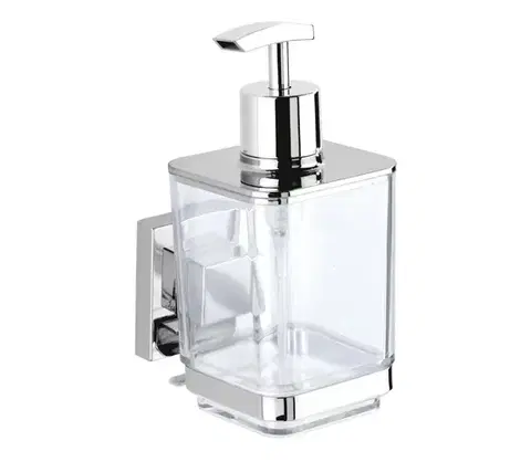 Svietidlá WENKO 22683100-Dávkovač mydla VACUUM-LOC QUADRO ED 7,5x16 cm strieborný/lesklý chróm 22683100