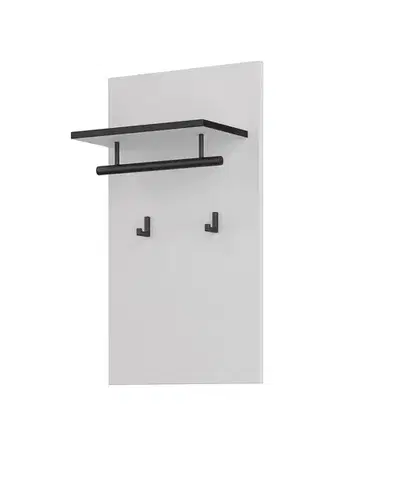 Vešiaky BRENDON vešiakový panel, biela / čierna 
