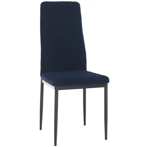 Jedálenské stoličky KONDELA Coleta Nova jedálenská stolička modrá (Velvet) / čierna