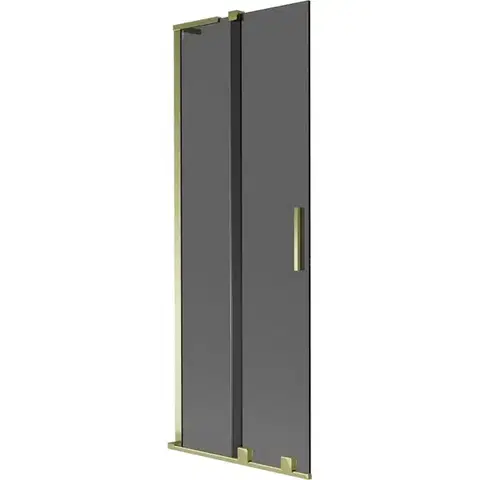 Sprchové dvere MEXEN/S - Velar L dvojkrídlová posuvná vaňová zástena 70 x 150, grafit, zlatá 896-070-003-41-50