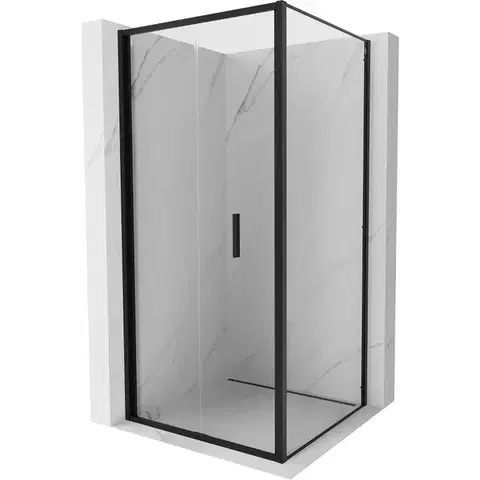 Sprchovacie kúty MEXEN/S - Exo sprchovací kút skladacie dvere 100 x 100, transparent, čierna 816-100-100-70-00