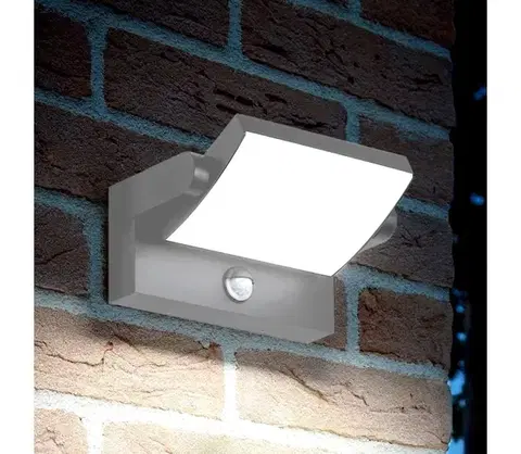 Svietidlá Ideal Lux - LED vonkajšie nástenné svietidlo so senzorom SWIPE LED/21W/230V CRI90 IP54 sivé 326870