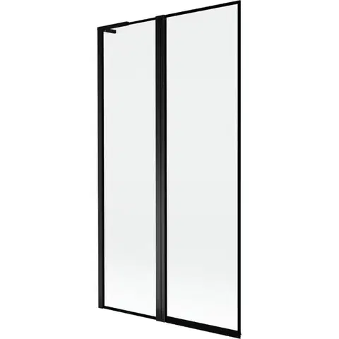 Sprchové dvere MEXEN/S - Mist L vaňová zástena 2-krídlová ľavá 100 x 150, čierna okraj, čierna 8A9L-100-011-70-70-L