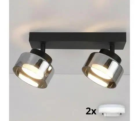 Svietidlá BRILAGI - LED Bodové svietidlo AURA LUX 2xGX53/30W/230V čierna/dymová WO-OEM-CF-07-BK