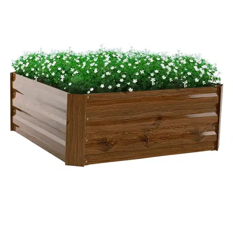 Vyvýšené záhony KONDELA Nonky Typ 3 kovový vyvýšený záhon hnedá