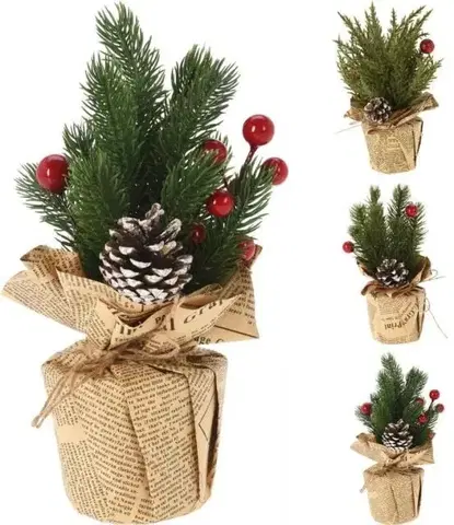 Vianočné ozdoby a dekorácie Kinekus Stromček vianočný v papieri 24 cm mix