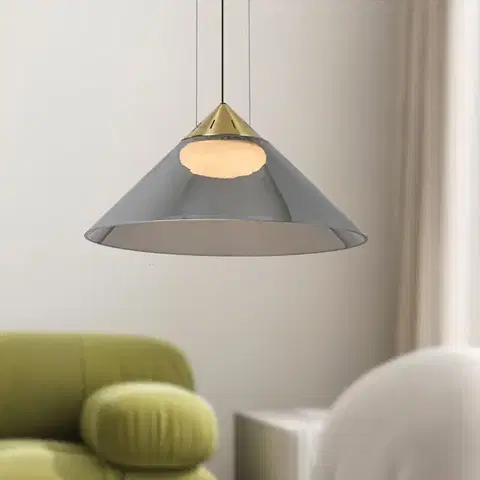 Stropná svetla Lampa wisząca Presto 42 szklana złota z kloszem dymionym nad stół GX53