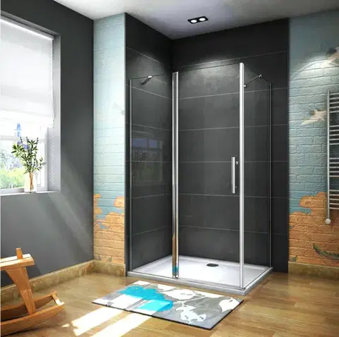 Sprchovacie kúty H K - Obdĺžnikový sprchovací kút MELODY B5 80x76 cm s jednokrídlovými dverami s pevnou stenou vrátane sprchovej vaničky z liateho mramoru SE-MELODYB58076/THOR-8076