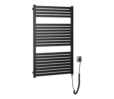 Svietidlá Aqualine - Kúpeľňový elektrický radiátor TONDI-E 400W 97x60 cm matná čierna DE466T