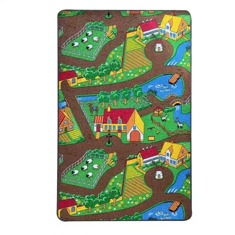 Koberce pre deti Kobereec Kids 1,0/1,5 City farm duoplay